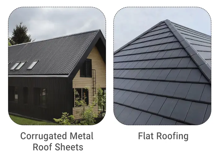 Cladding Vs Rib Type Corrugated Metal Roof Sheets vs Flat Roofing – Pros & Cons - ROOFGLORY